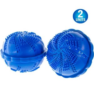 5 Star Super Deals 2 Eco Friendly Washing Cermaic Balls - All Natural, Checmical Free, Fragrance Free Laundry Detergent Alternative - Reusable - BLUE - 1 of 4
