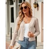 Womens Lightweight Knit Cardigan V Neck Long Sleeve Front Button Down Elegant Shrugs - 3 of 4