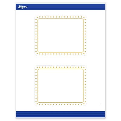 Avery 4.25" x 5.5" Cards, Gold Border with Gold Dots, 20 ct