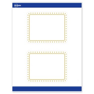 Avery 4.25" x 5.5" Cards, Gold Border with Gold Dots, 20 ct - 1 of 4