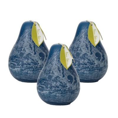 English Blue Timber Pear Candles - Set of 3