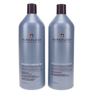 Pureology Strength Cure Best Blonde Purple Shampoo 33.8 oz & Strength Cure Best Blonde Purple Conditioner 33.8 oz Combo Pack - 1 of 4