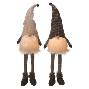 Transpac Plush L/U Xmas Gnome Sitter Set of 2 Christmas Home Decorations - 1 of 1