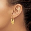 Black Bow Jewelry 6mm x 29mm Polished 14k Yellow Gold Hollow Shrimp Hoop Earrings - 3 of 4
