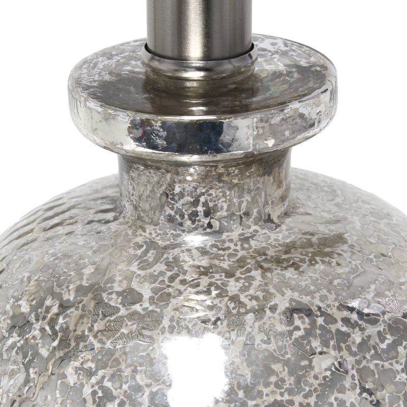 Mercury Hammered Glass Jar Table Lamp with Linen Shade  - Lalia Home, 3 of 8