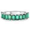Pompeii3 2.50Ct Emerald 11-Stone Wedding Anniversary Ring Stackable 14k White Gold Band - 2 of 4