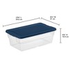 Sterilite Stackable 6 Quart Home Storage Box with Handles and Lid for Efficient, Space Saving Household Storage and Organization, (10 Pack) - image 3 of 4