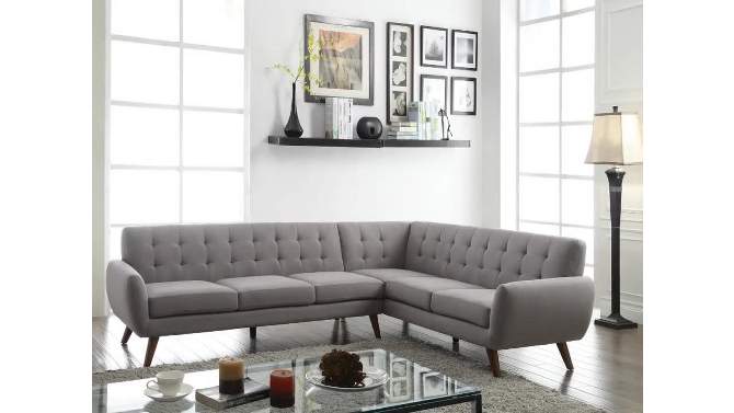 108&#34; Essick Sectional Sofa Light Gray Linen - Acme Furniture, 2 of 8, play video