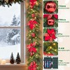 9FT Battery Operated Christmas Garland with Adjustable Warm White LED Lights - 3 of 4