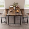 3 Piece Kitchen Table Set,4 Person Dining Table Set with Bench,Space Saving,Easy to Install,Suitable for Dining Room,Living Room,Outdoor - 2 of 4
