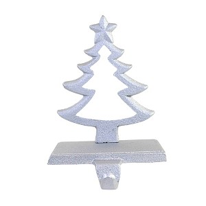 6.5 Inch Cast Iron Silver Stocking Holder Mantle Silver Stocking Holders - 1 of 3