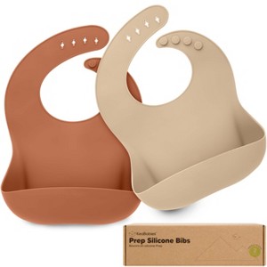 KeaBabies 2-Pack Silicone Bibs For Babies, Food Grade Silicone Baby Bibs for Eating, Feeding, Toddler Bibs, Boys, Girls - 1 of 4