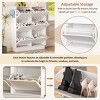 Narrow Shoe Cabinet with 6 Flip Drawers and Hooks,Space Saving Entryway Shoe Storage Organizer for Hallway-Baofuwish - 3 of 4