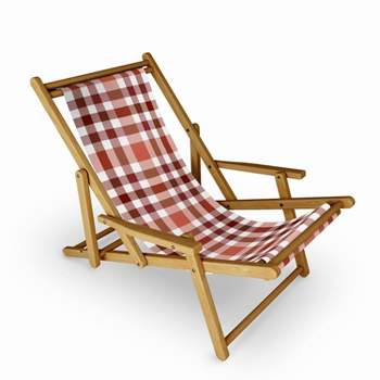 Lisa Argyropoulos Harvest Plaid Terracotta Sling Chair - Deny Designs