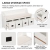 GustoWave 48''W Rectangular Movable Cushion Storage Bench with Drawers and Backrest Shoe Bench - Multi-Purpose, Large Storage Space, White - 3 of 4
