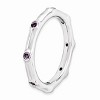 Black Bow Jewelry 2.25mm Sterling Silver Stackable Amethyst Accent Band - image 3 of 4