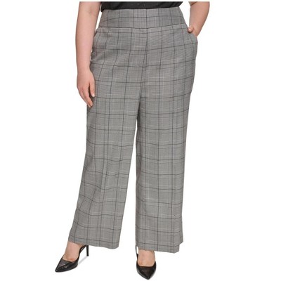 Calvin Klein Womens Whitney Houndstooth Business Casual Trouser Pants