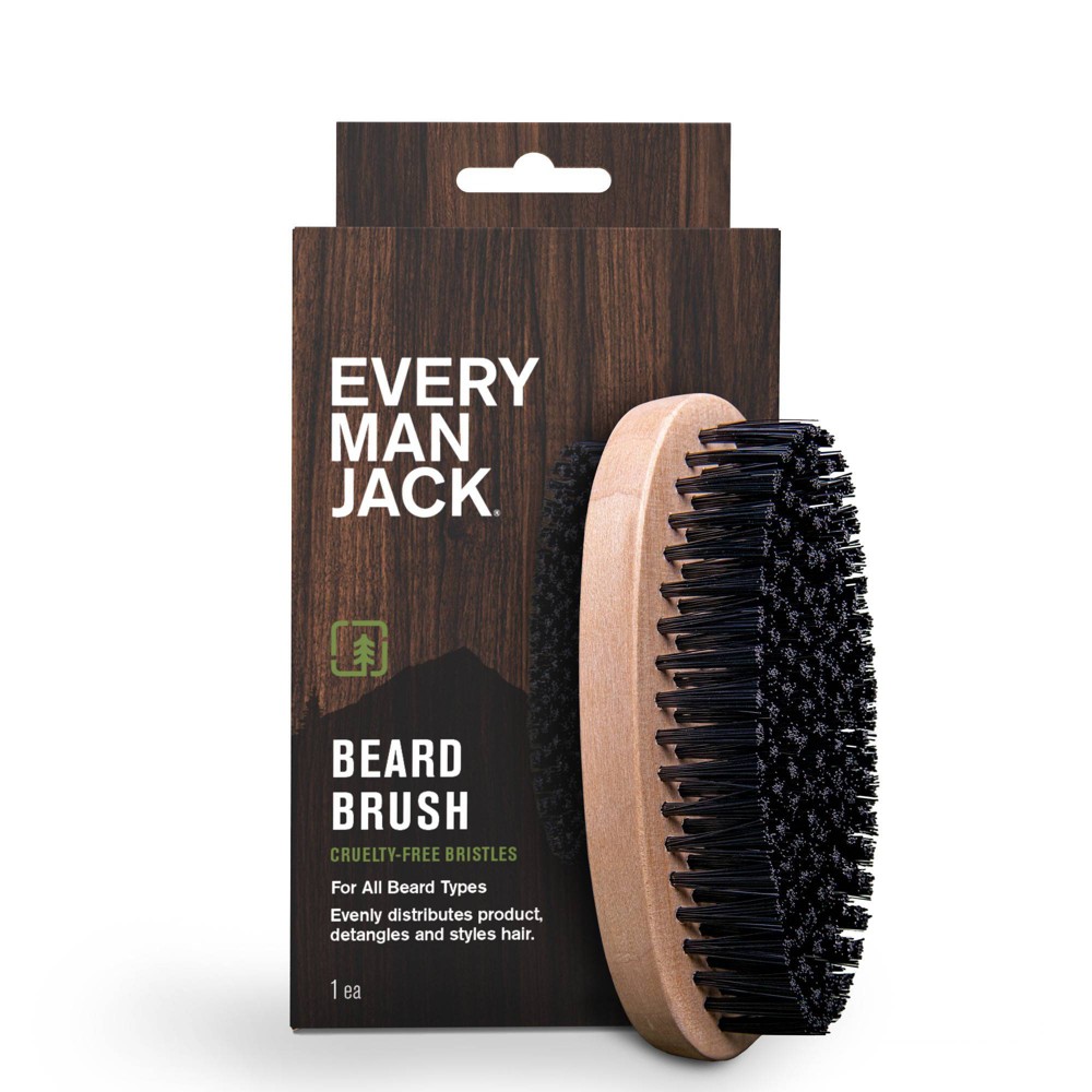 Photos - Hair Styling Product Every Man Jack Men's Beard Hair Brush with Cruelty-Free Vegan Bristles