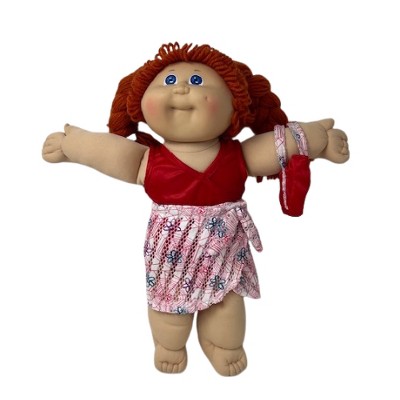 Swim Time Set – One Piece Bathing Suit with Cover Up Skirt & Bag for 14–16 Inch Cabbage Patch Kid Dolls