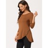 Allegra K Women's 3/4 Sleeve Round Neck Button Decor Casual Stretchy Tunic Tops - 2 of 4