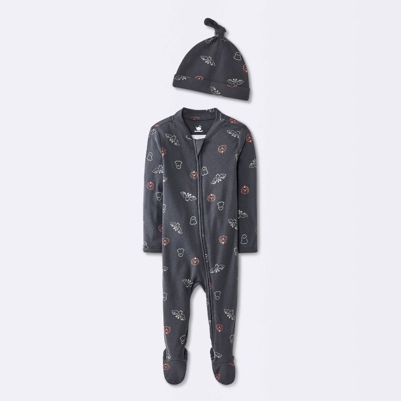 Baby Ghost Sleep N' Play with Hat - Cloud Island™ Charcoal Gray Newborn