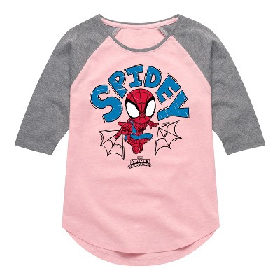 Marvel Doodle Spidey  - Light Pink/Ath Hea - 4T