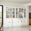 Famapy  Large Storage Cabinet Display BookShelf With Glass Doors White - image 2 of 4