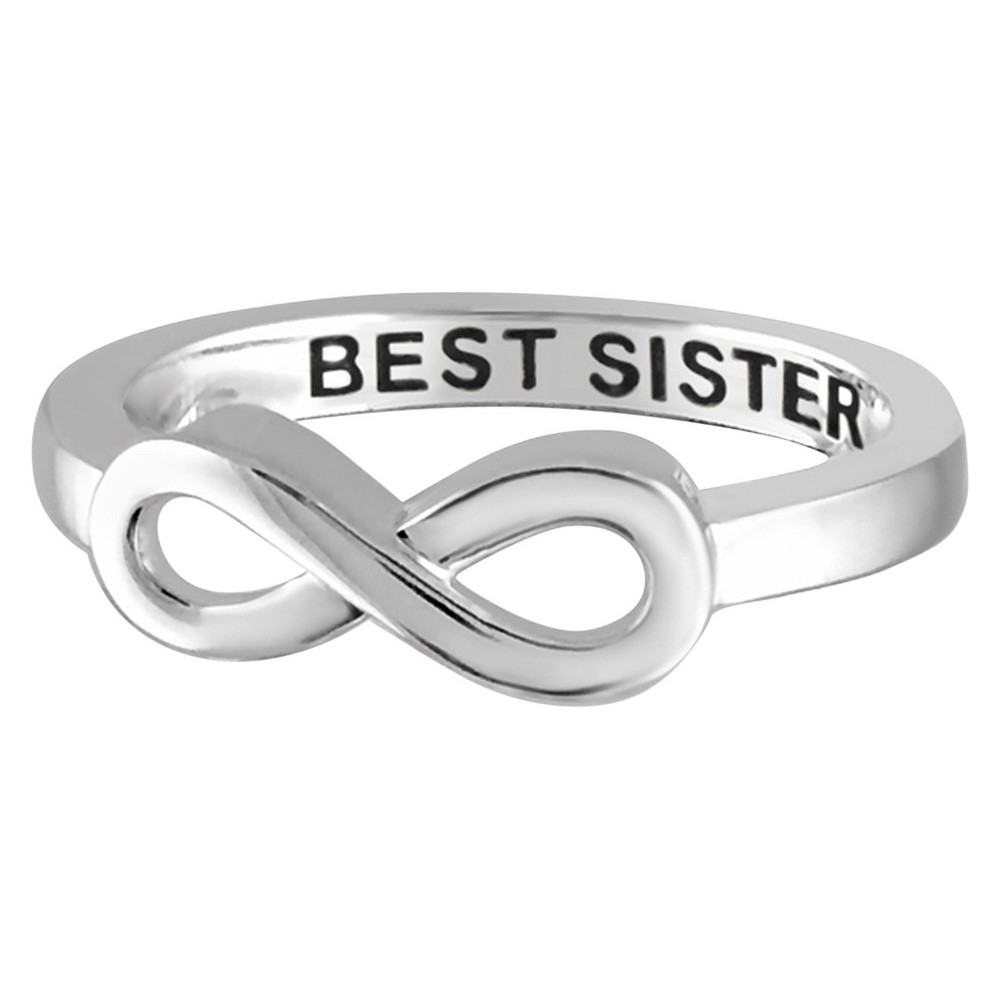 Photos - Ring Women's Sterling Silver Elegantly Engraved Infinity  with "BEST SISTER