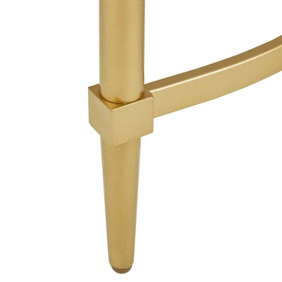 Elegant Bordeaux Demilune Console with White Marble Top and Gold Legs