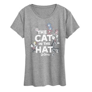 Women's - Dr. Seuss - Cat In Hat Tonal Short Sleeve Graphic T-Shirt - 1 of 4