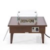 Leisuremod Walbrooke Outdoor Patio Aluminum Square Fire Pit Side Table with Lid and Fire Glass - 3 of 4