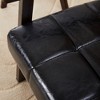 Ridstar Modern PU Leather Accent Armchair with High Back & Solid Wood Legs for Living Room & Bedroom-Antique Black - 4 of 4
