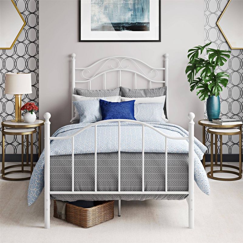 Twin Rozella Metal Bed White - Dorel Living, 6 of 7