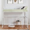 AZL1 Life Concept Beds Metal Loft Bed Twin Size Space-Saving Frame with Safety Guardrails for Kids Room, White, 77.56"*56.5"*61.81" - 3 of 4