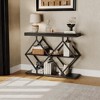 3-Tier Entryway Table, Industrial Console Sofa Table with Storage, Accent Table with Open Shelves, Diamond-Shaped Metal - 3 of 4