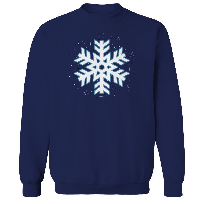 Rerun Island Men's Christmas Snowflake Long Sleeve Graphic Cotton Sweatshirt, 1 of 2