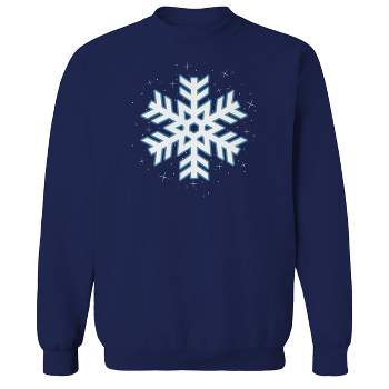 Rerun Island Men's Christmas Snowflake Long Sleeve Graphic Cotton Sweatshirt