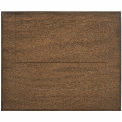 Whitney Farmhouse Brown Wood and Metal Accent Table with Storage