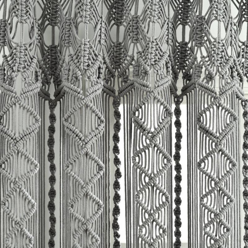 Boho Macrame Textured Cotton Window Curtain Panel - Lush Décor, 6 of 17