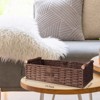 Itopfox Round Woven Paper Rope Storage Basket with Handle, Decorative Organizing Bin for Countertop or Toilet Tank Top, Brown - 2 of 4