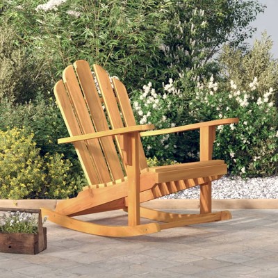 Garden Adirondack Chair Natural Teak Solid teak wood Standard vidaXL