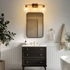 DORESshop Elegant 25 in. 3-Light Gold Bathroom Vanity Light, Modern Farmhouse Wall Sconce with Open Globe Glass Shades - 3 of 4
