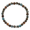 Chisel Stainless Steel 6.60mm Blue Golden and Brown Tiger's Eye Beaded 7.75" Stretch Bracelet - 3 of 4