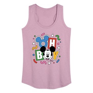Women's - Disney - Mickey Oh Boy 90s Graphic Racerback Tank - 1 of 4
