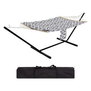 2-Person Instant-Setup Hammock with Steel Frame, Carry Bag, 450lb Capacity, Portable for Camping/Beach - 1 of 4