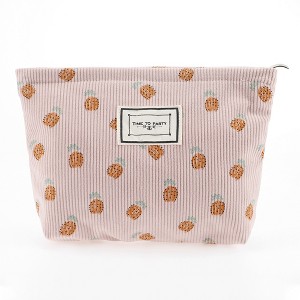 Unique Bargains Women Durable Drawstring Pineapple Cosmetic Bag Pink 1 Pc - 1 of 3