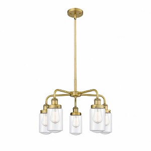 Dover - 5 Light Stem Hung Chandelier In Art Deco Style-15.5 Inches Tall and 22.5 Inches Wide - 1 of 1