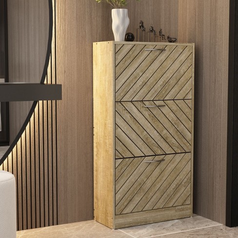 Famapy 3-Tiers Entryway Shoe Cabinet With Flipped Drawers - image 1 of 4