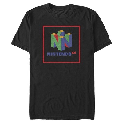 Men's Nintendo Classic N64 Logo Frame T-shirt - Black - Medium : Target