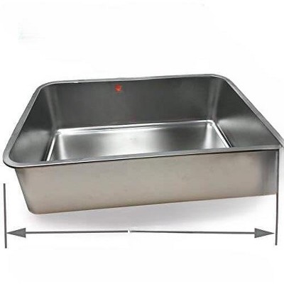 Extra Large Silver Stainless Steel Cat Litter Box